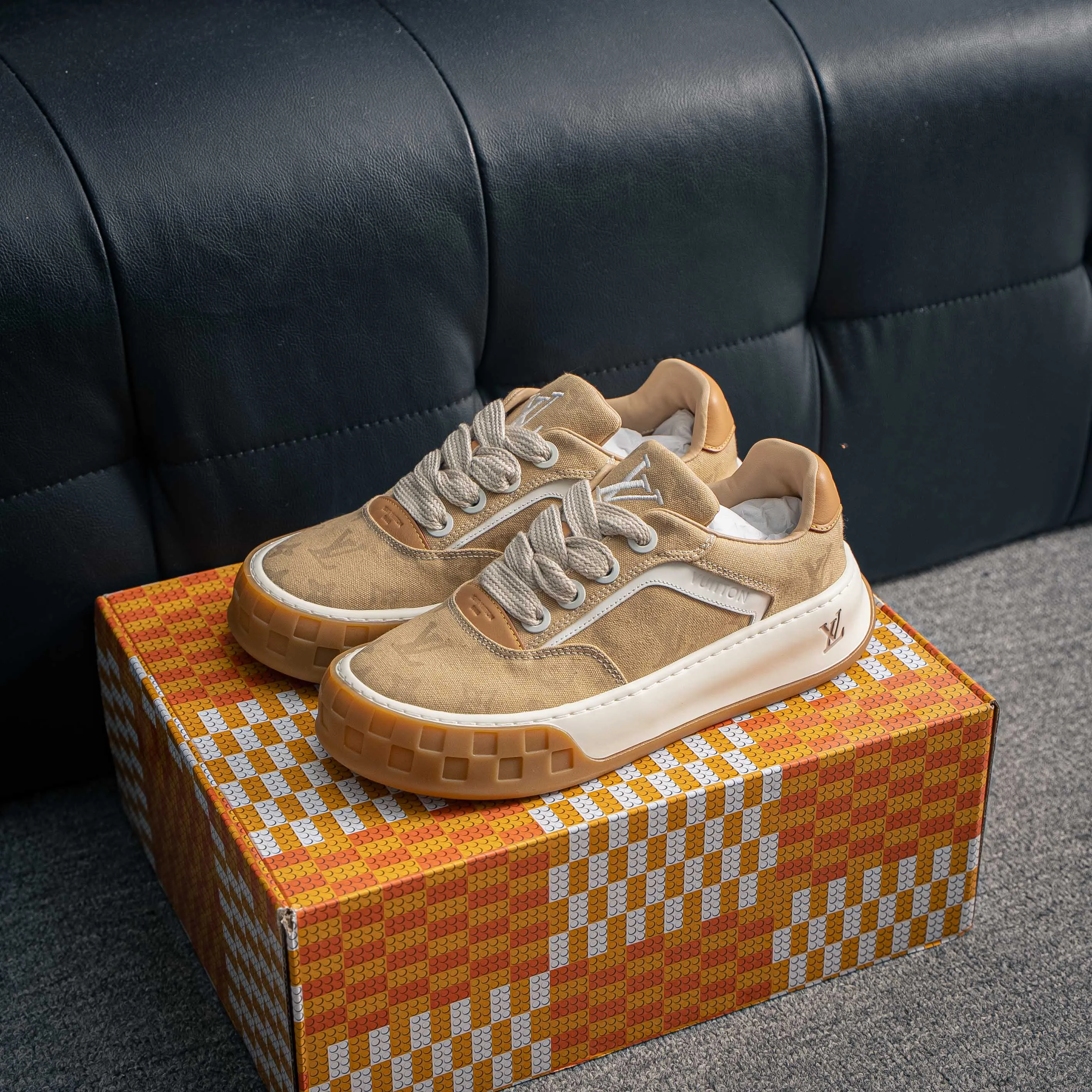 Premium -- LOUIS VUITTON Tilted Series｜2026 LV Tilted Low Sneakers Series Low-Top Retro Skate Shoes Men Shoes｜